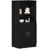 vidaXL Armoire de cuisine noir 57x41,5x131,5 cm bois d'ingénierie