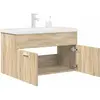 vidaXL Armoire lavabo de salle de bain et vasque et robinet intégrés