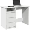 vidaXL Bureau blanc 102x50x75 cm bois d'ingénierie