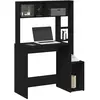 vidaXL Bureau avec étagères noir 100x45x140 cm bois d'ingénierie