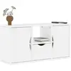 vidaXL Meuble TV avec tiroir ODDA blanc 79x24x40,5 cm bois massif pin