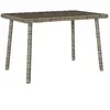 vidaXL Table basse de jardin rectangulaire gris 60x40x37 cm rotin