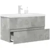 vidaXL Ensemble de meubles de salle de bain 2 pcs gris béton