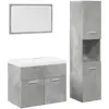 vidaXL Ensemble de meubles de salle de bain 4 pcs gris béton