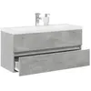 vidaXL Ensemble de meubles de salle de bain 2 pcs gris béton