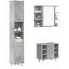 vidaXL Ensemble de meubles de salle de bain 3 pcs gris béton