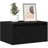 vidaXL Table de chevet murale avec lumières LED chêne noir