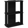 vidaXL Bibliothèque à 3 niveaux noir 60x30x80 cm bois d'ingénierie