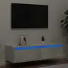 vidaXL Meuble TV avec lumières LED gris béton 100X35,5x25 cm