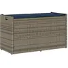 Vidaxl Banc De Rangement Extérieur Coussin Gris 100 Cm Résine Tressée