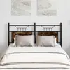 vidaXL Tête de lit chêne fumé 120 cm bois d'ingénierie et acier