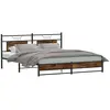 vidaXL Cadre de lit sans matelas chêne fumé 160x200 cm bois ingénierie