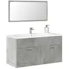 vidaXL Armoire de bain avec miroir gris béton bois d'ingénierie