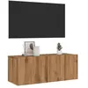 vidaXL Meuble TV mural chêne artisanal 80x30x30 cm bois d'ingénierie