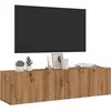 vidaXL Meuble TV mural chêne artisanal 120x30x30 cm bois d'ingénierie