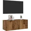 vidaXL Meuble TV mural vieux bois 80x30x30 cm bois d'ingénierie