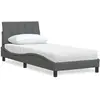 vidaXL Lit avec matelas gris foncé 80x200 cm tissu