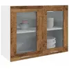 vidaXL Armoire verre suspendue vieux bois 80x31x60cm bois ingénierie