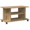 vidaXL Meuble TV roulettes chêne artisanal 80x40x45 cm bois ingénierie