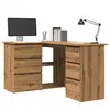 vidaXL Bureau d'angle chêne artisanal 145x100x76 cm bois d'ingénierie