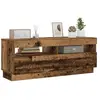 vidaXL Meuble TV avec lumières LED vieux bois bois d'ingénierie