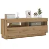 vidaXL Meuble TV avec lumières LED chêne artisanal bois d'ingénierie