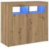 vidaXL Buffet avec lumières LED chêne artisanal bois d'ingénierie