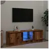 vidaXL Vidaxl Meuble Tv Avec Lumières Led Vieux Bois Bois D'ingénierie