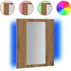 vidaXL Armoire de salle de bain miroir LED chêne artisanal 40x12x45 cm