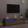 vidaXL Meubles TV avec lumières LED 2 pcs chêne artisanal