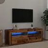 vidaXL Meuble TV avec lumières LED vieux bois bois d'ingénierie