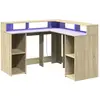 Bureau avec lumières LED chêne sonoma bois d'ingénierie vidaXL