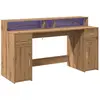 vidaXL Bureau avec lumières LED chêne artisanal bois d'ingénierie