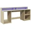 Bureau avec lumières LED chêne sonoma bois d'ingénierie vidaXL