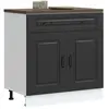 vidaXL Armoire de cuisine Kalmar noir bois d'ingénierie