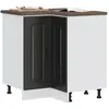 vidaXL Armoire d'angle de cuisine Kalmar noir bois d'ingénierie