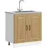 vidaXL Meuble bas pour évier Kalmar chêne artisanal bois ingénierie