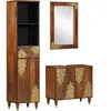 vidaXL Ensemble de Meubles de Salle de Bain 3 pcs Marron miel