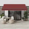 vidaXL Auvent rétractable automatique avec LED bordeaux 400x300 cm