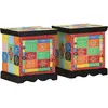 vidaXL Table de chevet multicolore 2 pcs 40x35x45 cm