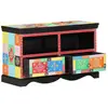 vidaXL Meuble Tv Vidaxl Multicolore 80x35x50 Cm En Bois De Mangue