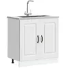 vidaXL Meuble bas pour évier Kalmar blanc 80x46x81,5cm bois ingénierie