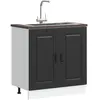 vidaXL Meuble bas pour évier Kalmar noir 80x46x81,5 cm bois ingénierie