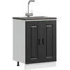 vidaXL Meuble bas pour évier Kalmar noir 60x46x81,5 cm bois ingénierie