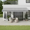vidaXL Auvent rétractable automatique avec LED anthracite et blanc