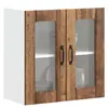 vidaXL Armoire murale de cuisine avec porte en verre Lucca vieux bois