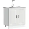 Meuble bas pour évier Porto blanc 80x46x81,5 cm bois ingénierie vidaXL