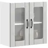 vidaXL Armoire murale de cuisine avec porte en verre Lucca gris béton