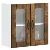 vidaXL Armoire murale de cuisine avec porte en verre Lucca chêne fumé