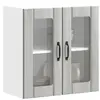 vidaXL Armoire murale de cuisine et porte en verre Lucca sonoma gris